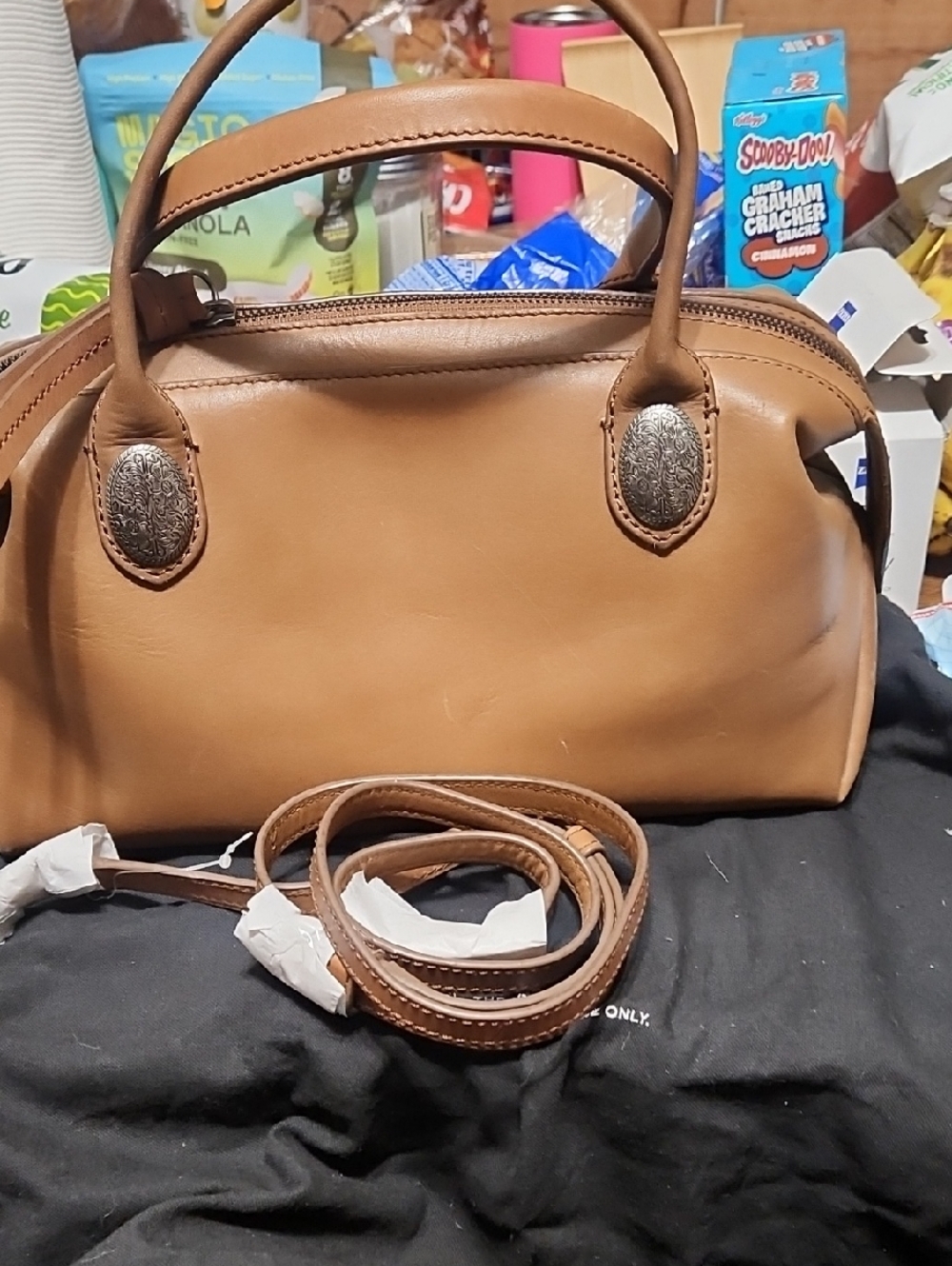 Patricia Nash Classic Tan Leather Satchel Handbag
